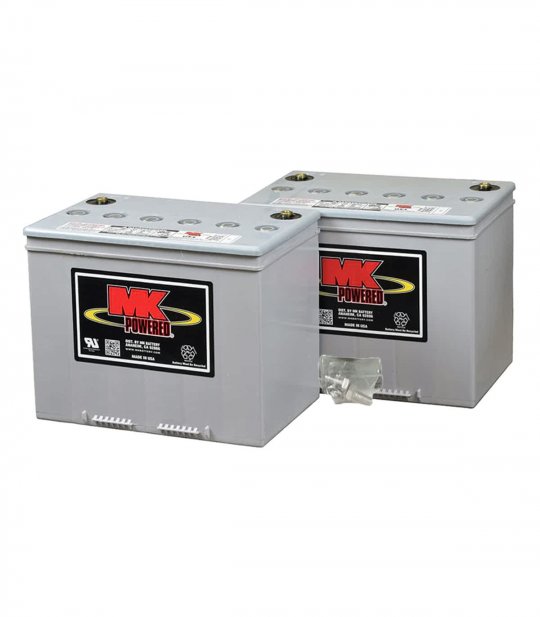 Deux batteries GEL 74 Ah (boulons inclus) de MK Battery pour Scooter électrique senior, PMR ou personne handicapée