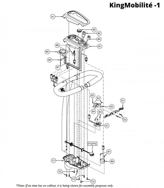 Les pièces détachées GUIDON pour le scooter électrique Practicomfort Beaufort : 2, 3, 4, 5 et 6