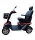 Côté gauche du scooter médical pour handicapé et senior Pride XL 140 en rouge