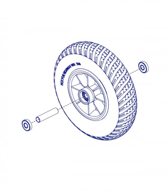 Roue avant pour scooter 3 roues Pride Gogo Elite, Indépendance Royal Mini et Practicomfort Beaufort 3