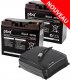 Lot de deux batteries pbq LF LiFePO4 20 Ah et chargeur 6 amp. pour scooter électrique senior PMR, handicapé ou personne âgée