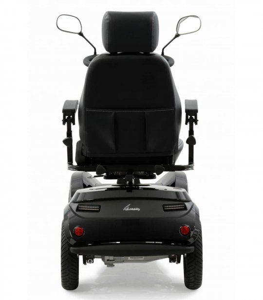 Vue arrière du scooter électrique handicapé PMR Life & Mobility Presto S en noir