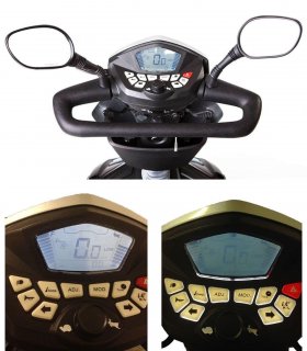 Tableau de bord et guidon du scooter médical Kymco Maxer en Champagne